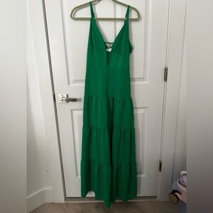 Tea & Cup Elegant Green Maxi Dress